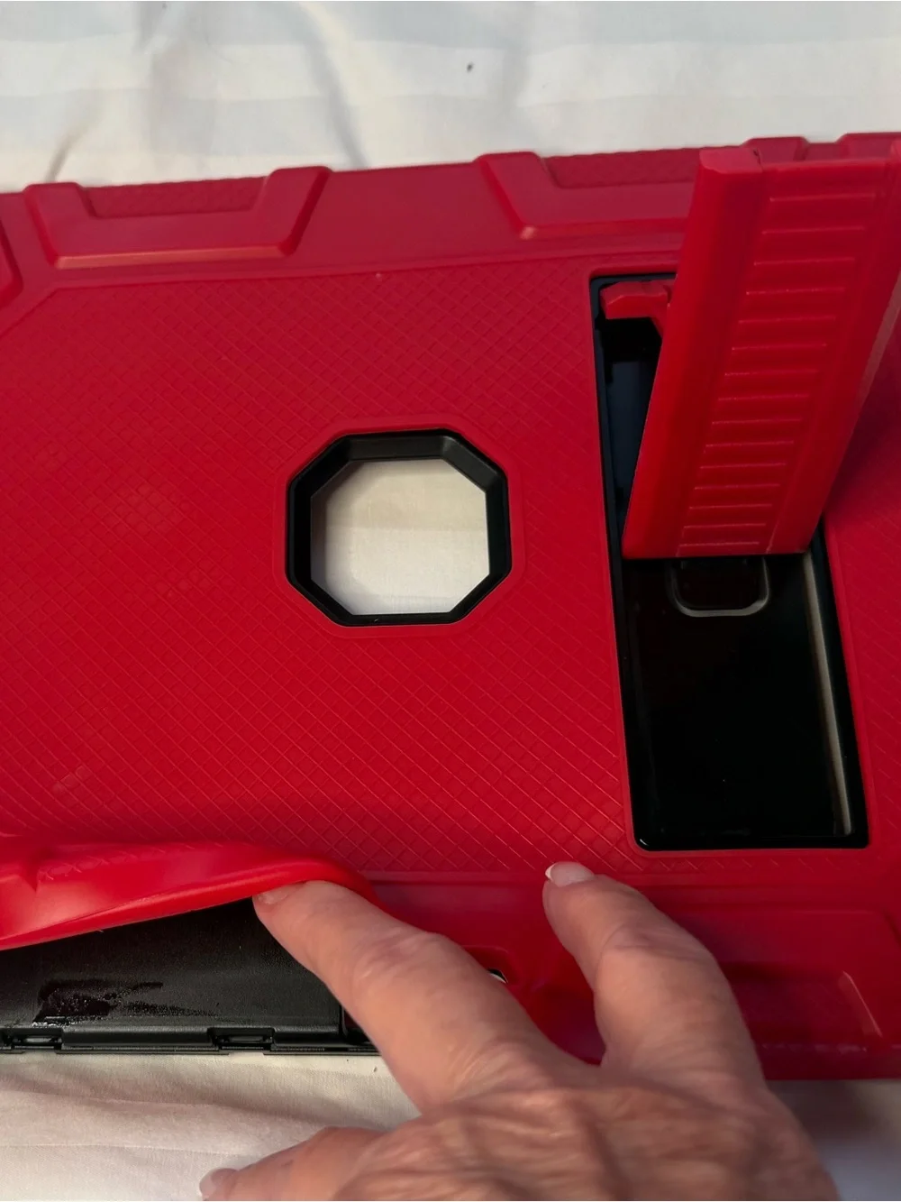 Dual-Layer Black and Red IPad 13 Inch Protective Case - Shock-Resistant Cover